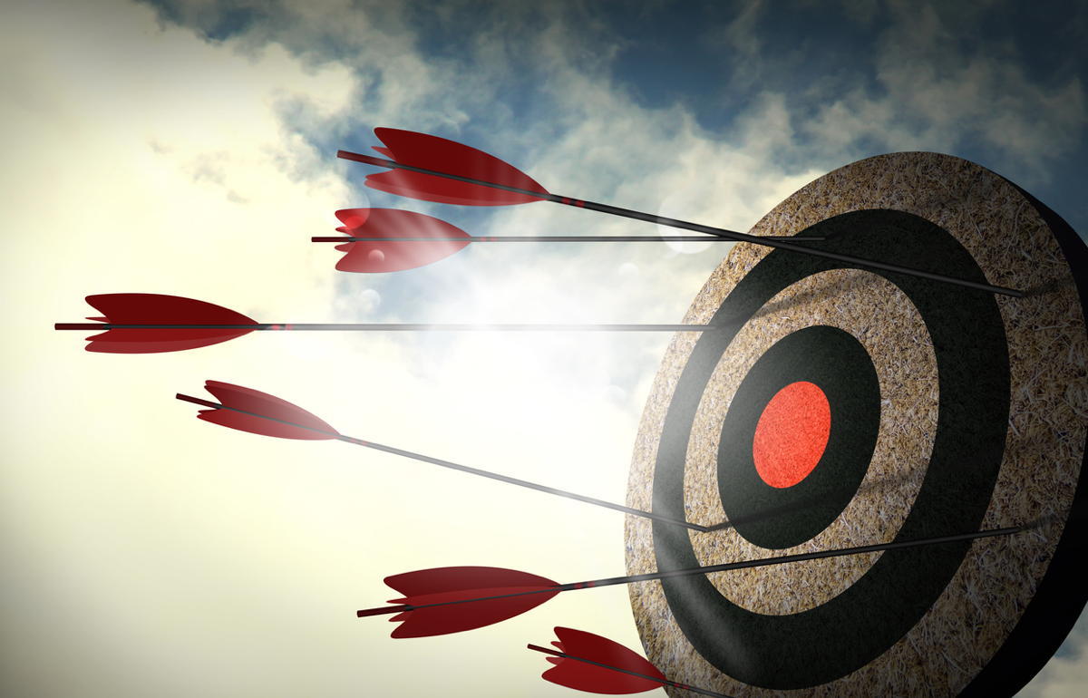arrows in the outer ring of a target are like marketing that doesn't use a micromodel report to reach a target audience