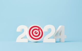 2024 with a target in place of the 0 to represent a new marketing strategy